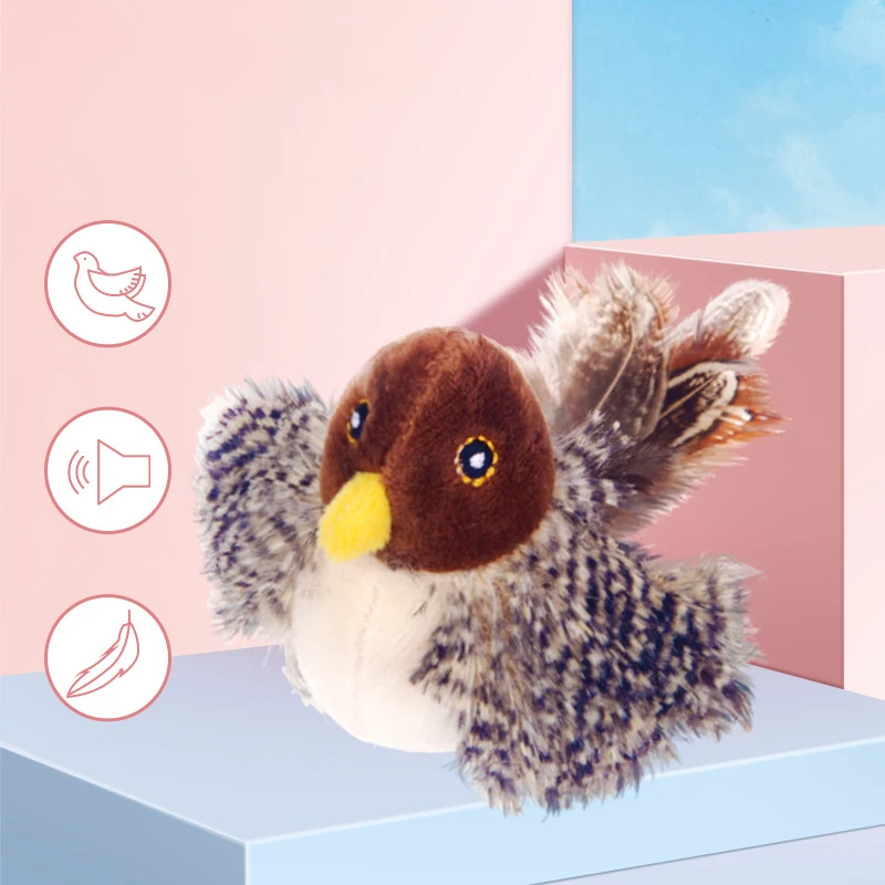 Cat Toys for Indoor Cats, Door Hanging Automatic Chirping Bird & Mouse Kitty Toy, Interactive Feather Kitten Teaser Toy