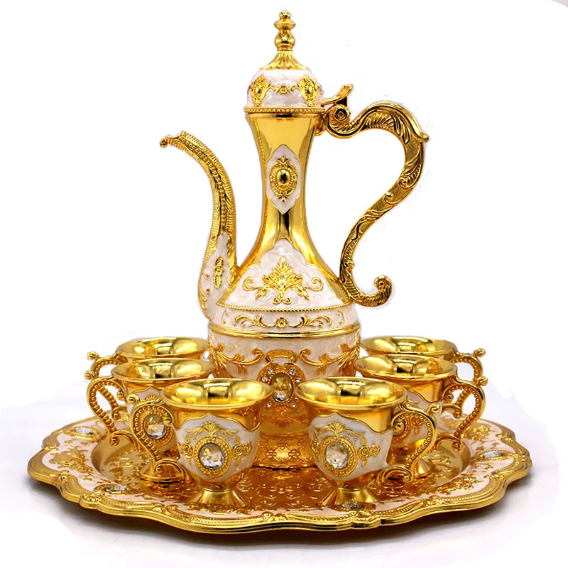 Wholesale Retro Royal Wine Glass Wine Jug Sulaxi Tray Set Furniture Decoration Handicrafts Wine Jug