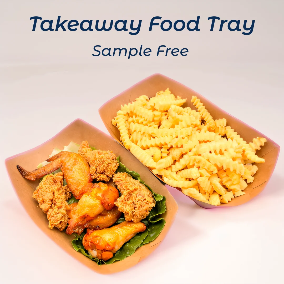 4oz Kraft Paper Boat Tray Recyclable Custom Logo Boat Bowl for Take Away French Fried Food Packing