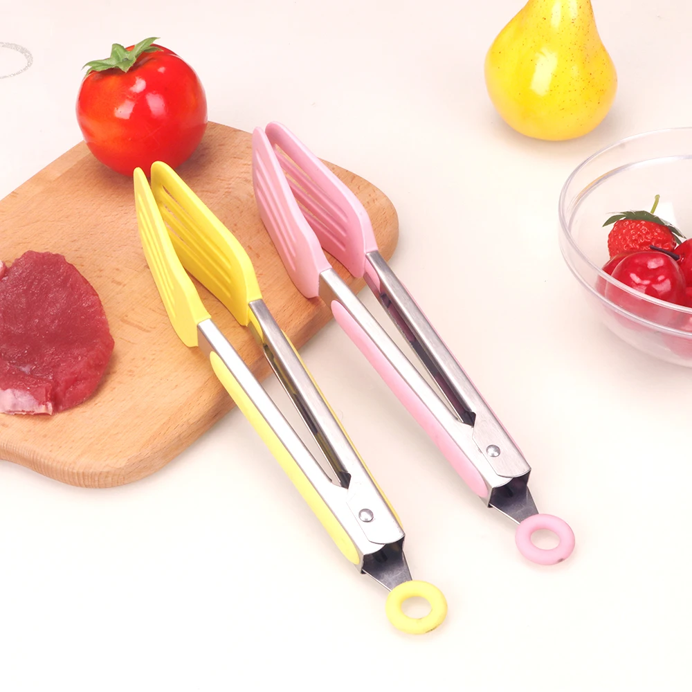 Kitchen Tools Silicone Food BBQ Steak Stainless Steel Spatula Omelette Baking Supplies Clips