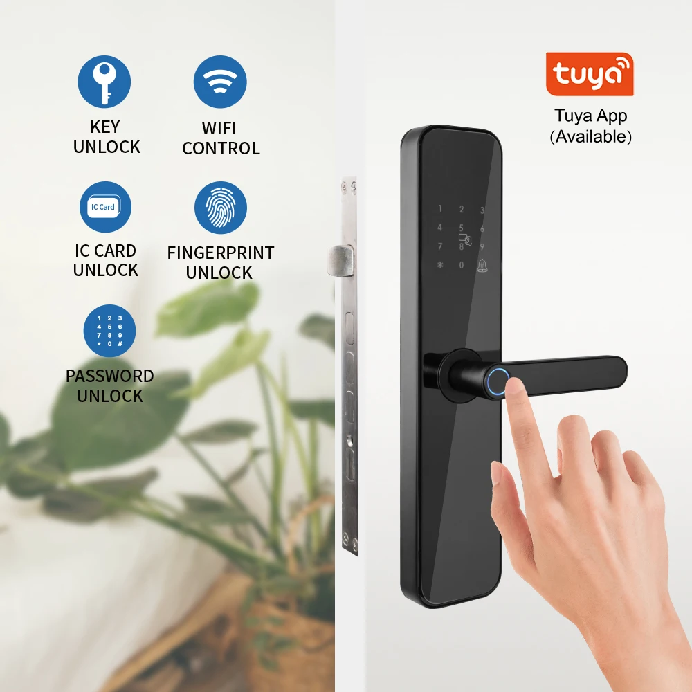Keypad Fingerprint ttlock Electronic Tuya Digital Code smart lock sliding glass for smart door lock