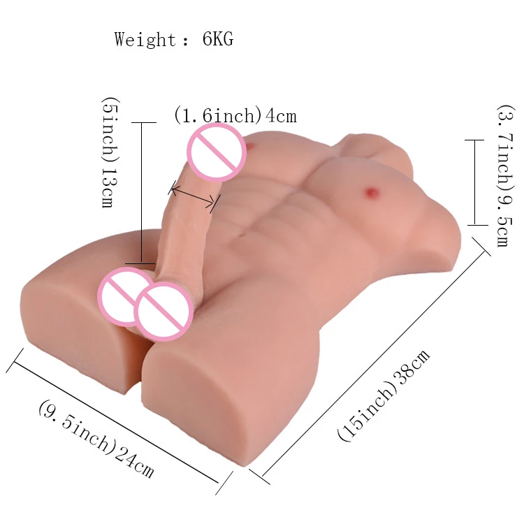 Реалистичная наполовину телесная Мужская силиконовая секс-кукла с большим фаллоимитатором секс-игрушка для женской мастурбации