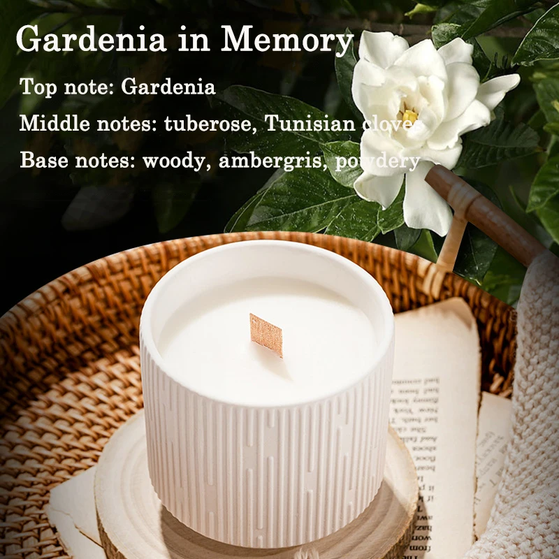 Design sense ceramic cup candle with elegant fragrance Gardenia in Memory scented candles