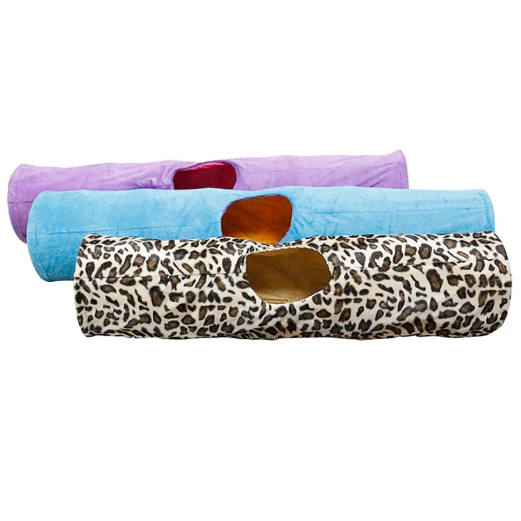 
2020 Foldable Cat Tunnel with Holes Cat Channel 3 color Selection Cat flannel channel toys 