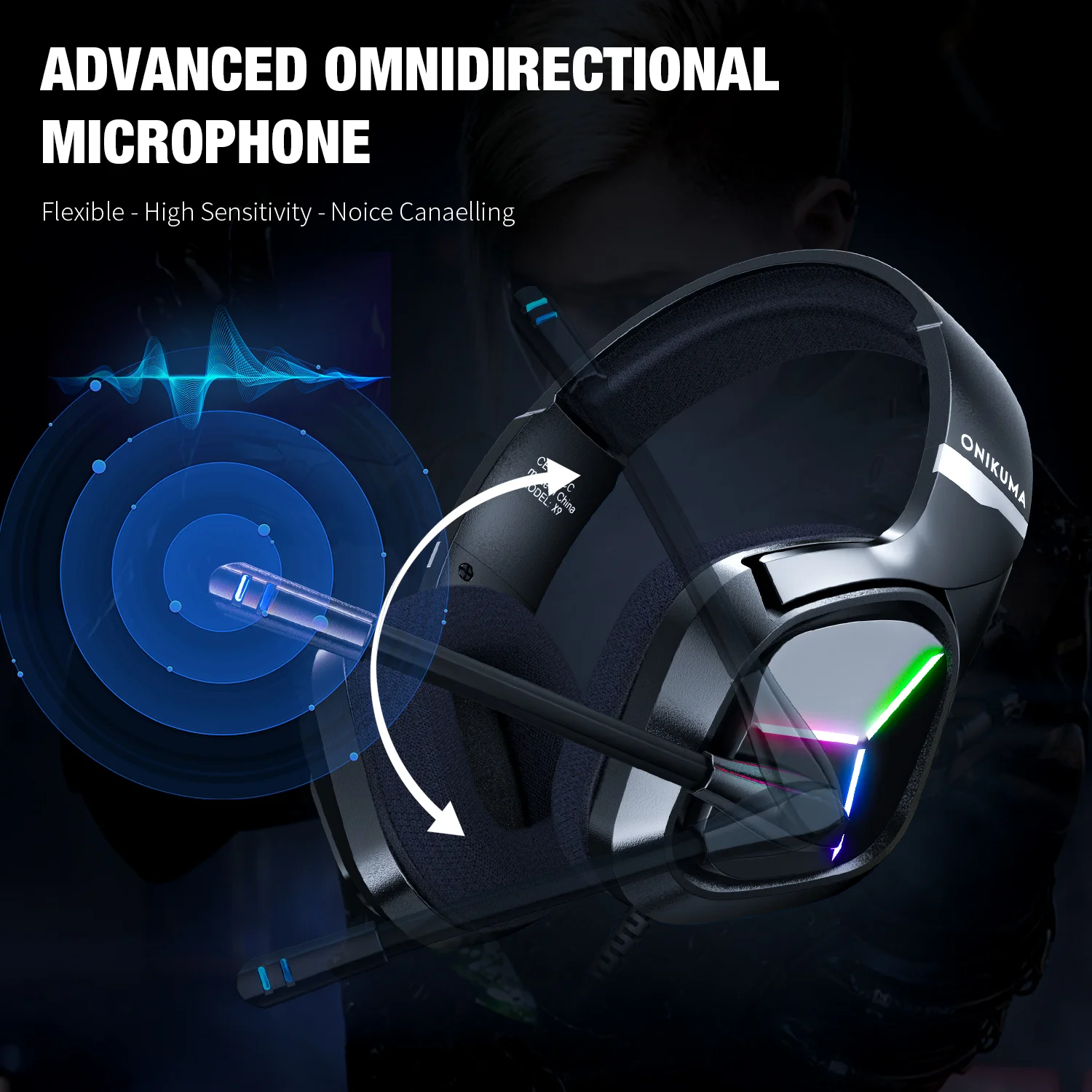 X9 headset Wired Headphones RGB Light Onikuma Brand Owner Factory Price Gaming Earphone & Headphone & Accessories