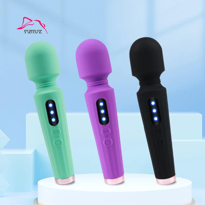 Sunfoo Silicone Av Vibrators Wands Toys G Spot Clitoris Vagina Female Full Body Sex Toy Vibrating Wand Massager Vibrator