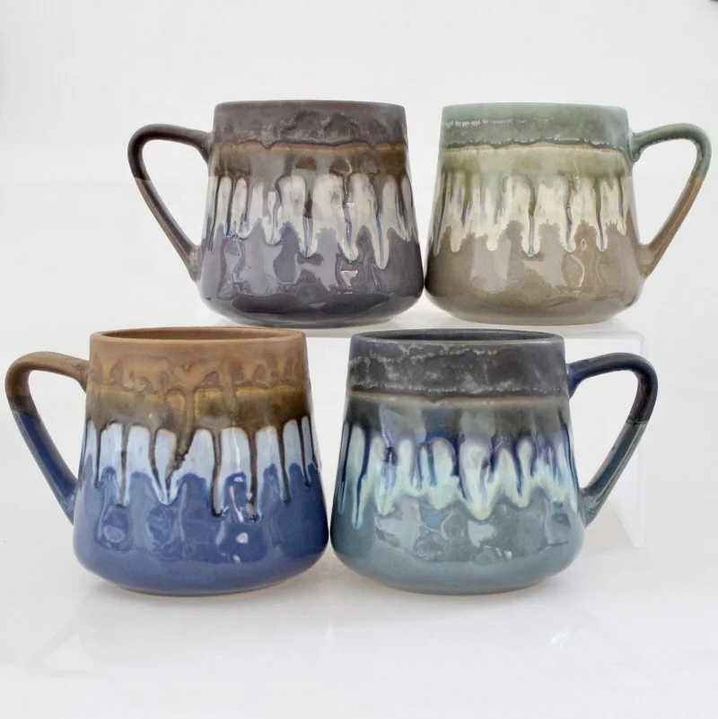 Hot China production gift ceramic green color 490ml mug gift big bulk cup ceramic material