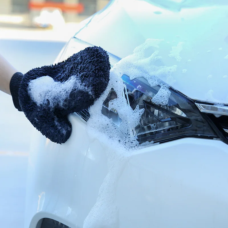 Waterproof Microfiber Towel Coral Fleece Clay Mitt Scratch Free Car Wash Glove Car Cleaning Wash Gloves