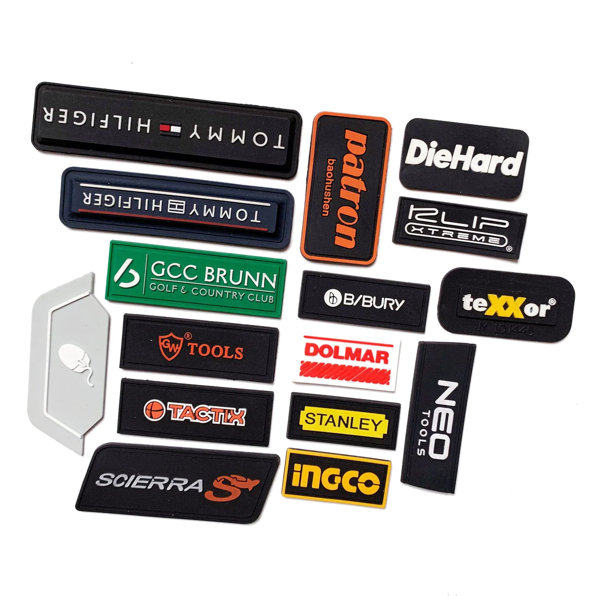 custom ecofriendly soft pvc brand logo material custom 3d silicone rubber label with factory price PVC Patches For Clothing