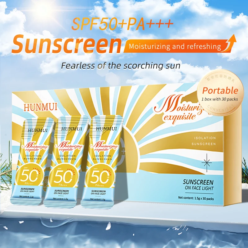 SPF50 + солнцезащитный крем увлажняющий и Осветляющий портативный одноразовый лосьон 30