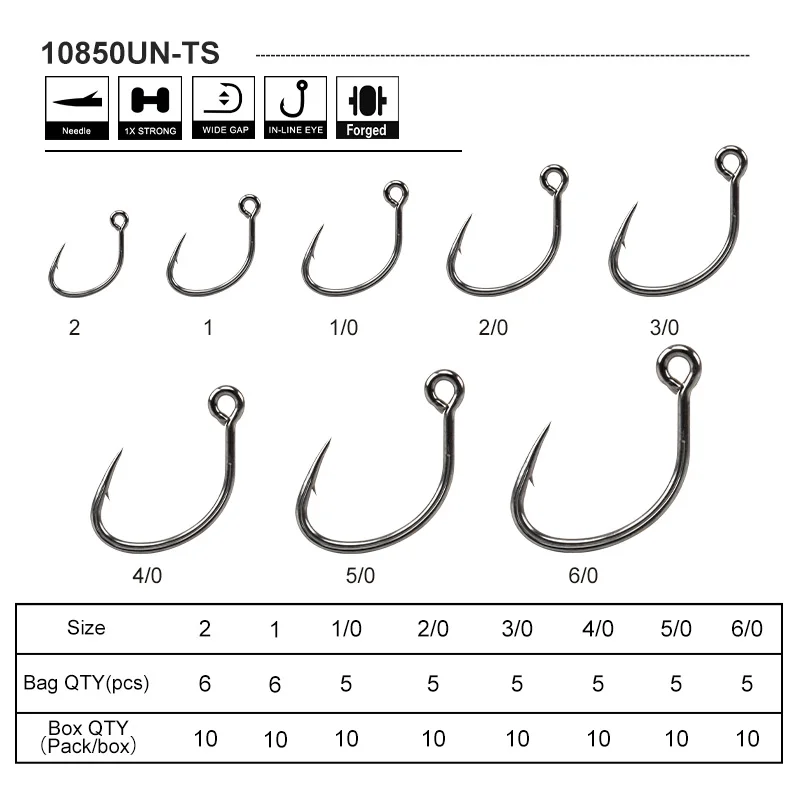 Mustad 10850-UN-TS  1/0 2/0 3/0 100% Norway Origin Fishing Hook Seawater Resistance High Carbon Steel Fishing Hook jigging hook