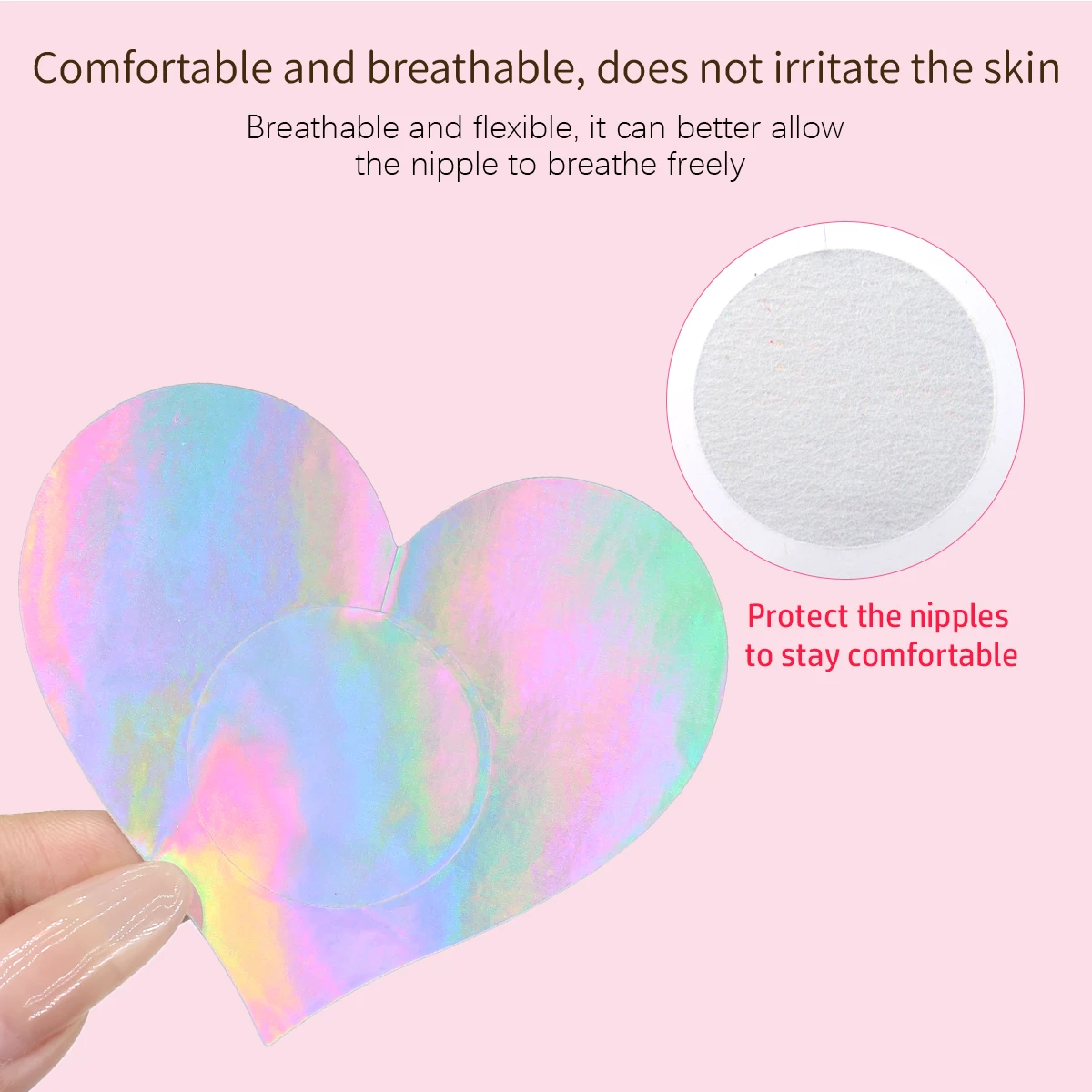 Flat Matter Women Sexy Disposable Nipple Cover Thin For Sexy Lingeries Custom Pasties Holographic Breast Petal Stickers