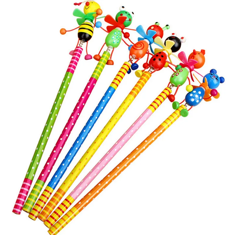 Puppet spring pinwheel pen animal cartoon pencil Wooden novel special products creative stationery wholesale