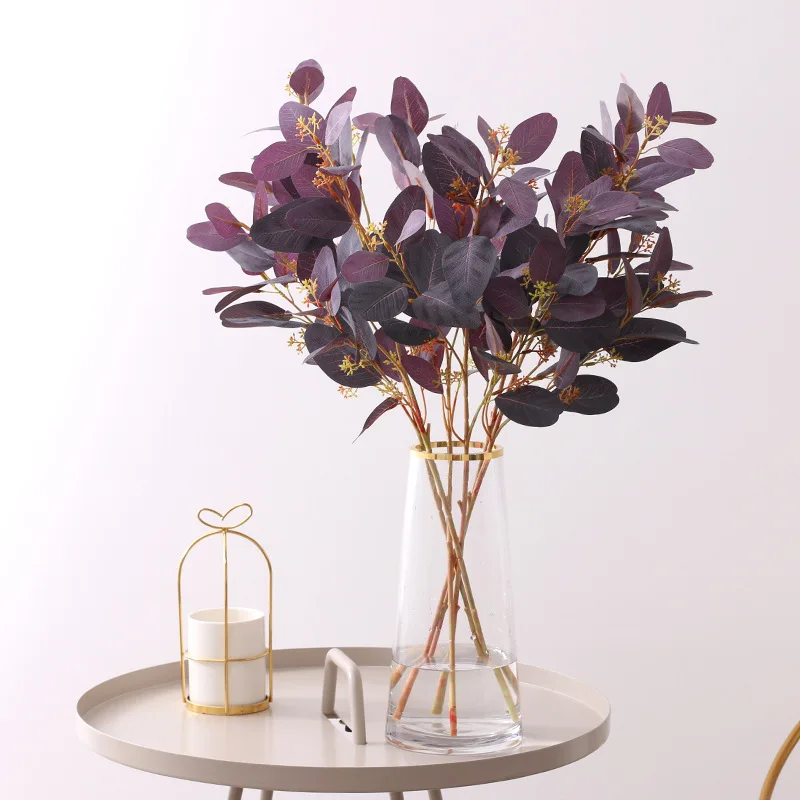 MACTING Simulation Eucalyptus Leaf Heart-shaped Sofa Table Study Vase Flower Arrangement