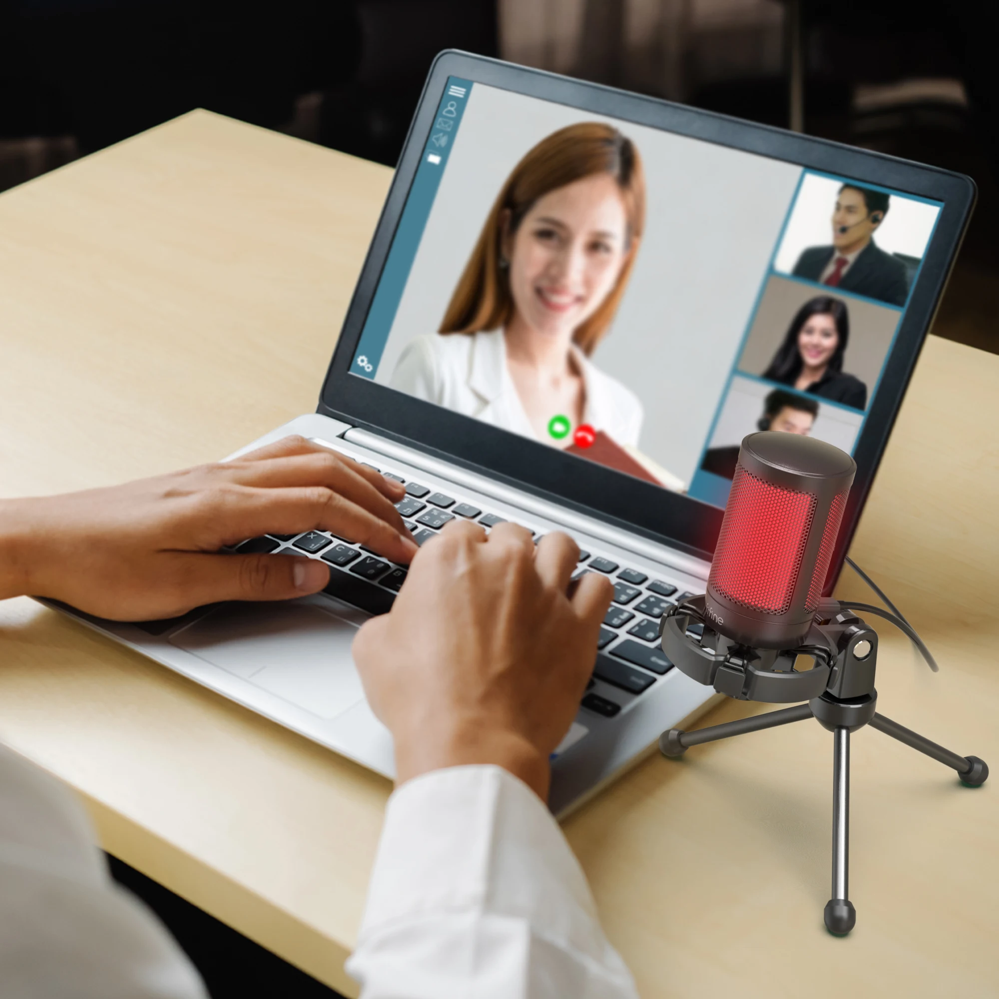 Профессиональные микрофоны Fifine A2 для трансляции подкастов USB проводной настольный микрофон RGB