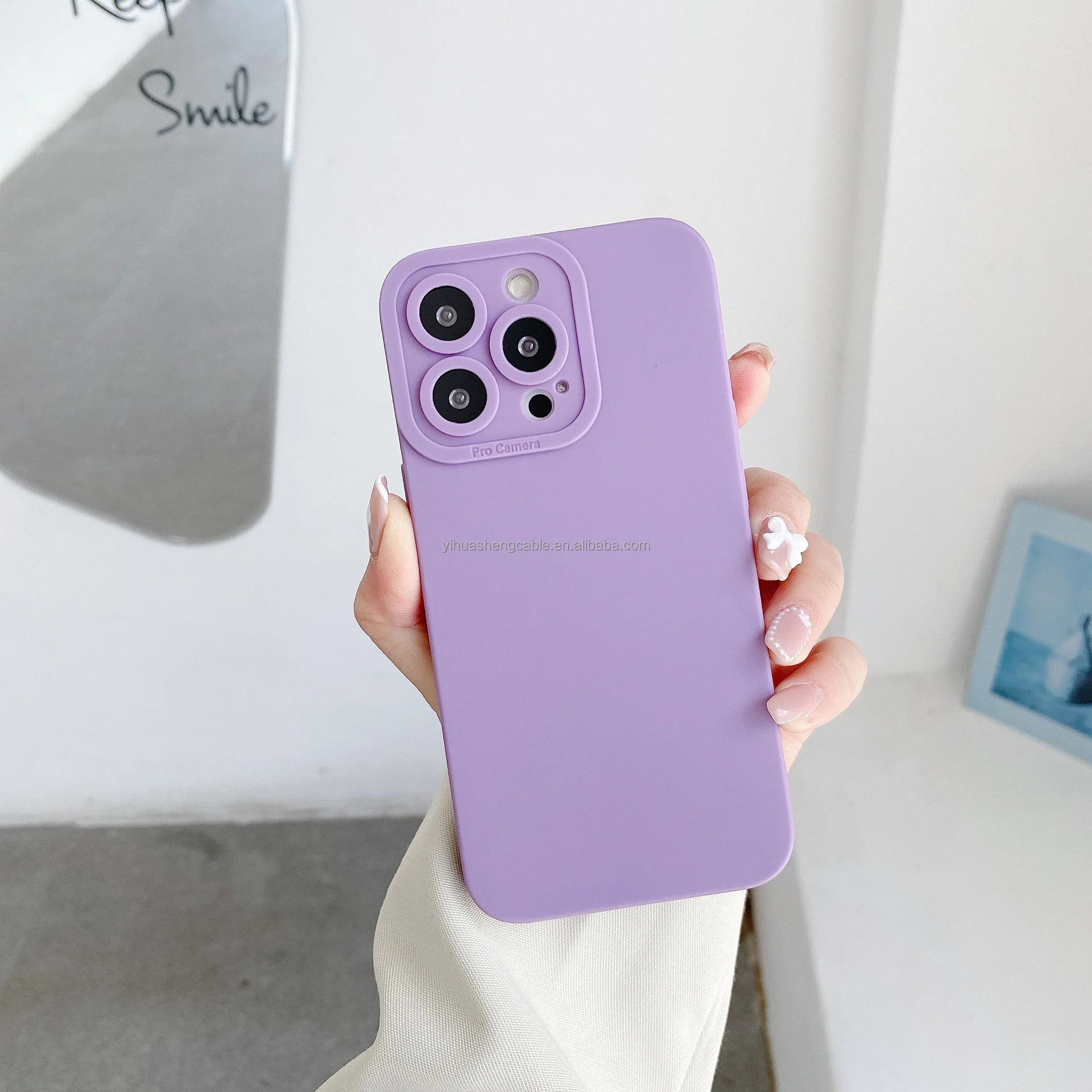 Straight edge angel eye fine hole mobile phone case protective cover frosted silicone TPU solid color soft case
