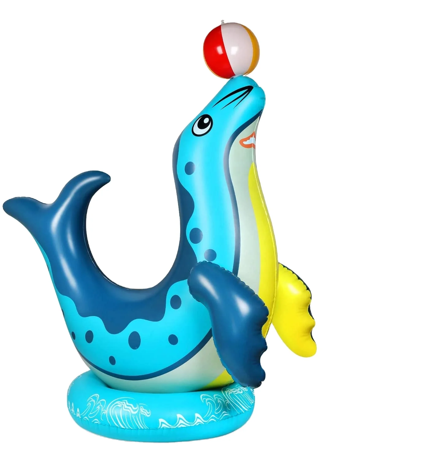factory wholesale new upgrade air-tight sprinkle animal ball splash Sea lion spray inflatable toys