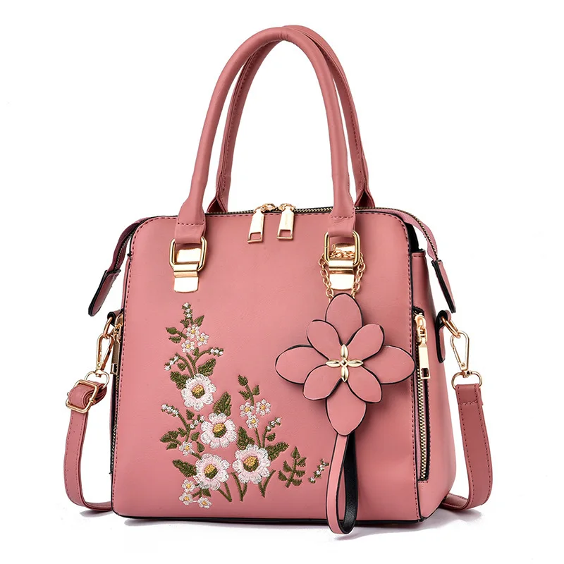 famous premium luxury fashion designer crossbody ladies women pu leather flower handbag