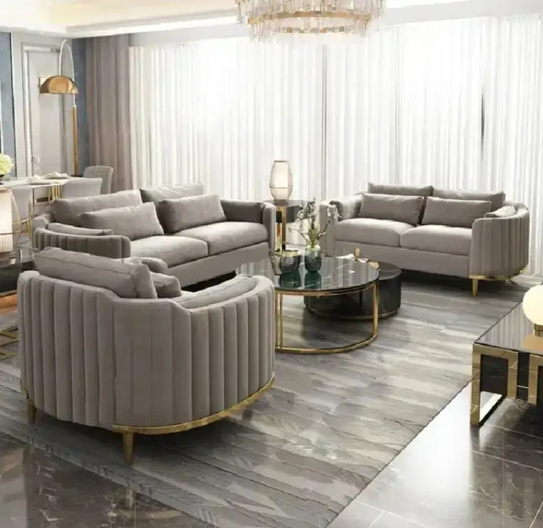 Support custom new Dubai Italian luxury set living room sofa set furniture home curved dresser sofa 1+2+3 sets