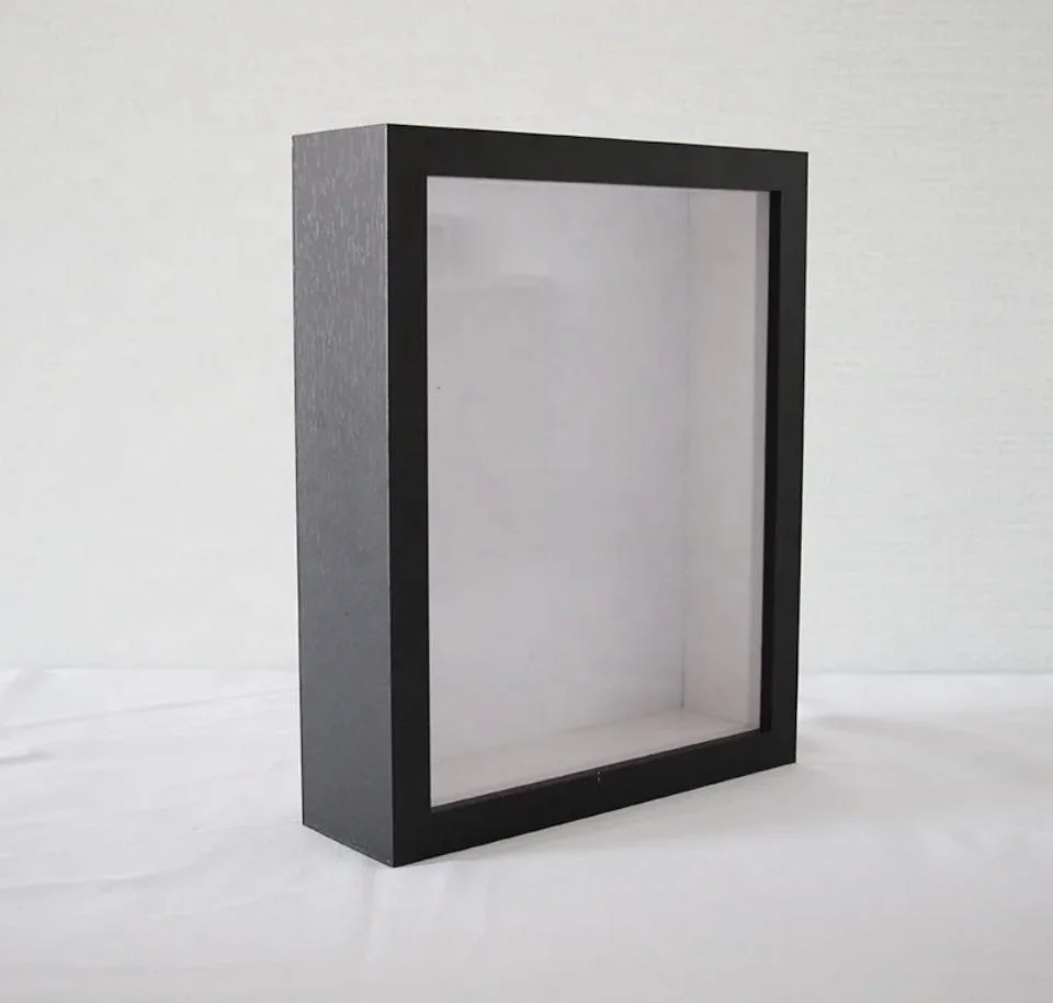 Wholesale High Quality Custom 11*14 Inch White Black 3D Wooden Shadow Box Picture Photo Frames
