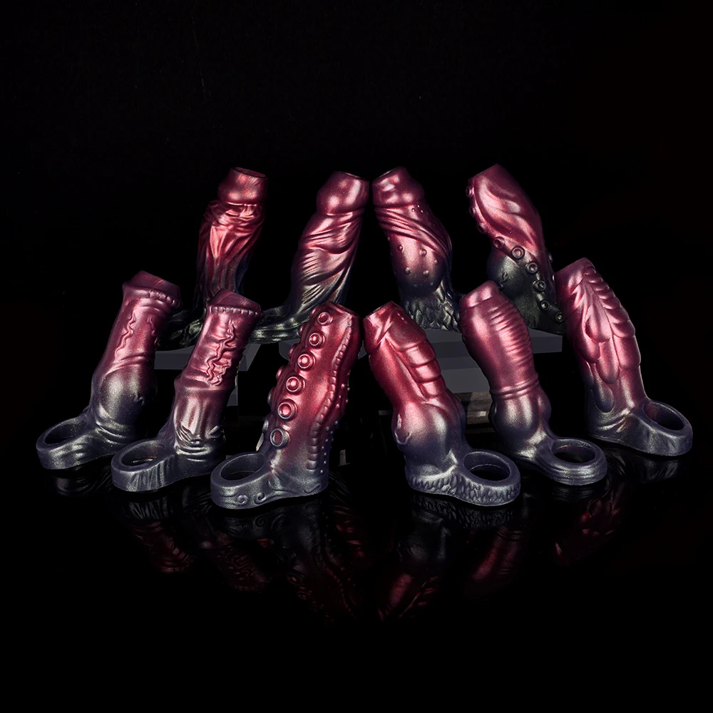 NNSX Penis Sheath Delay Ejaculation Animal Knot g Spot Vaginal Stimulation Couple Sex Toys Penis Sleeve Extender for Men