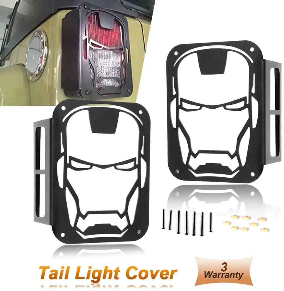 Black Tail Light Guards For Jeep Wrangler 07-17 Guard Light Accessories  Aluminum Alloy Taillights- Pair