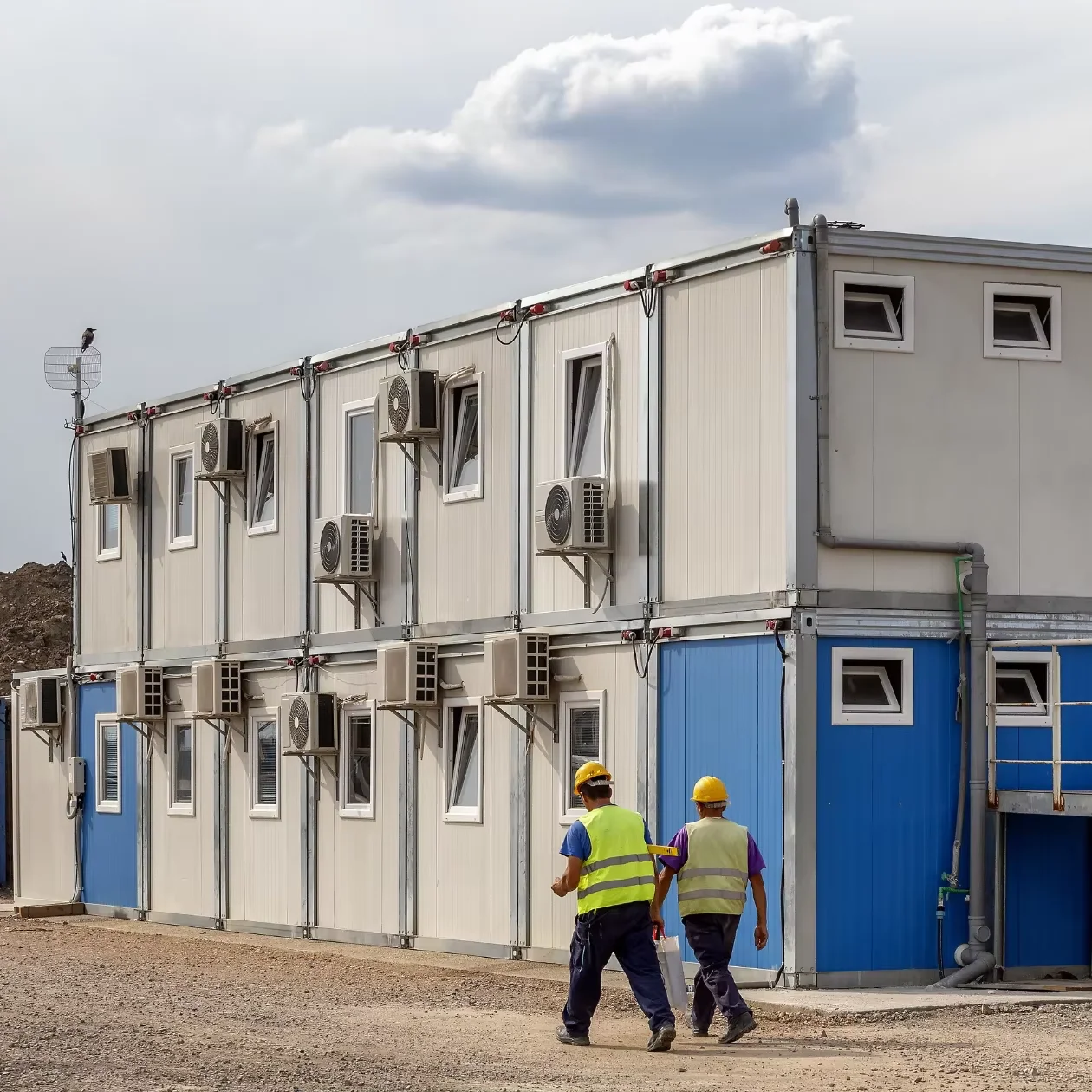 Доступные строительные решения, Временный сборный съемный контейнерный дом для больниц трудового лагеря