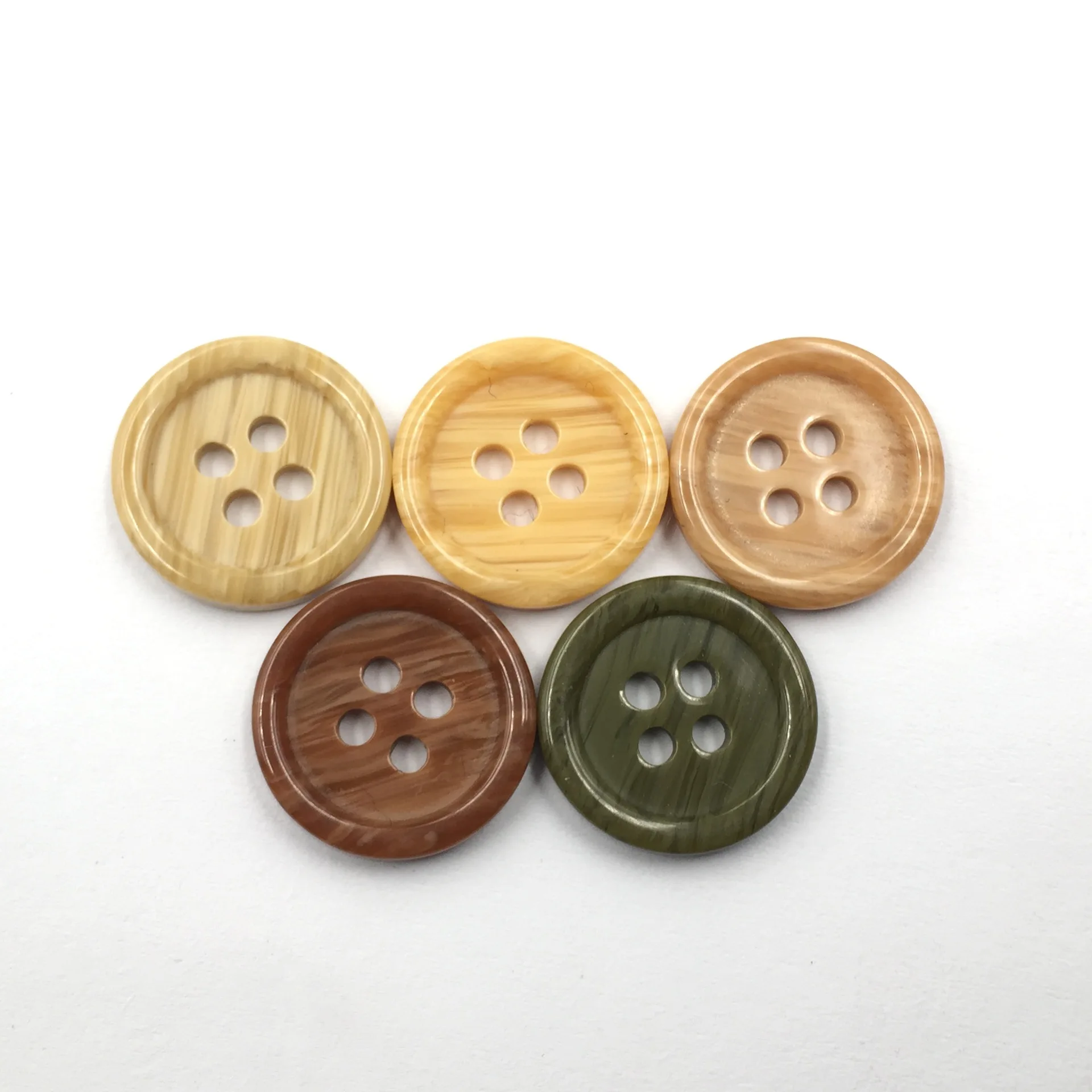 Imitated Wooden Button Resin Polyester Button Color 4 Holes Sewing Resin Button