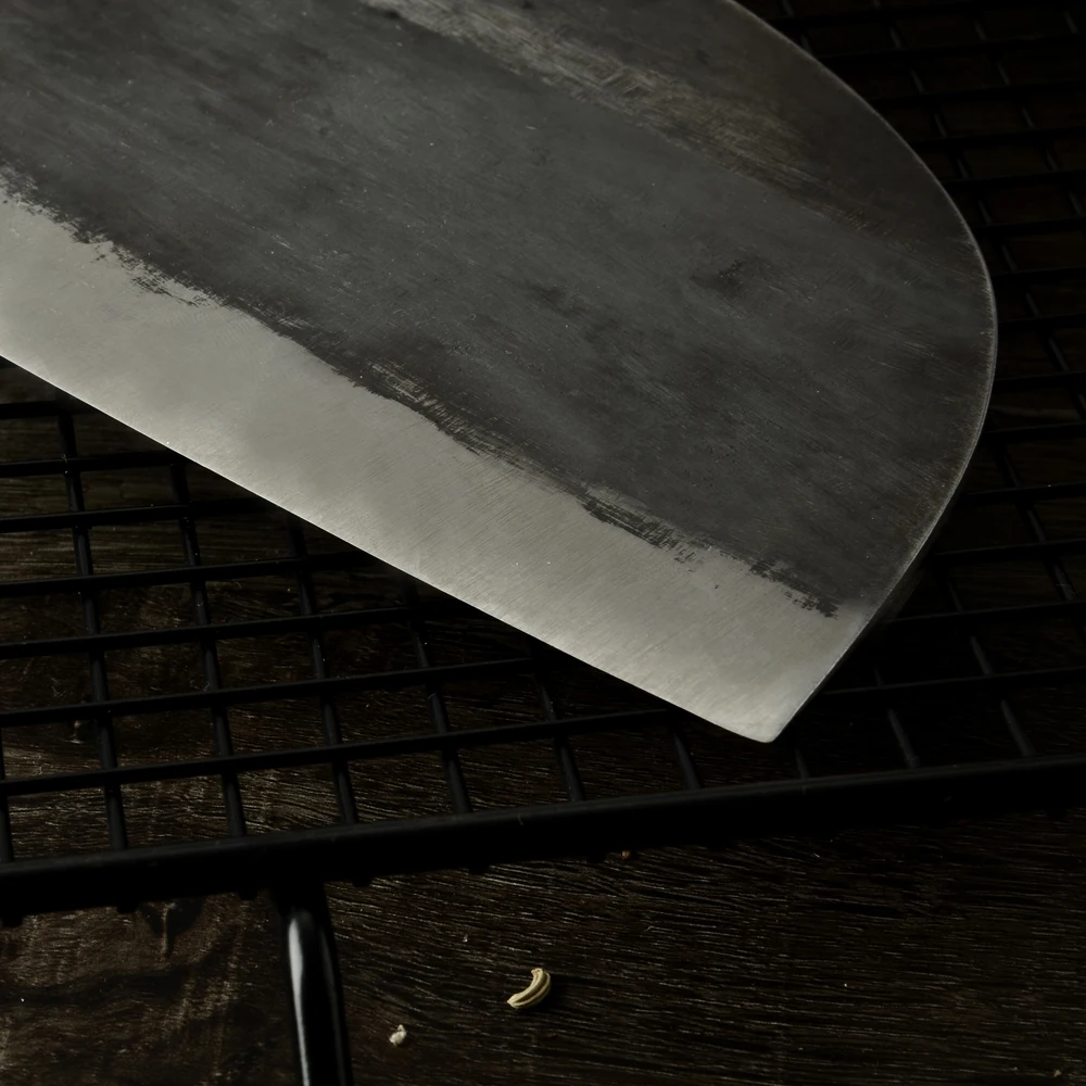 
Qing Full Tang Knife Kitchen Professional Carbon Steel Powerful Heavy Chopper Hand Forged Broad Butcher Knife for Heavy Duty 