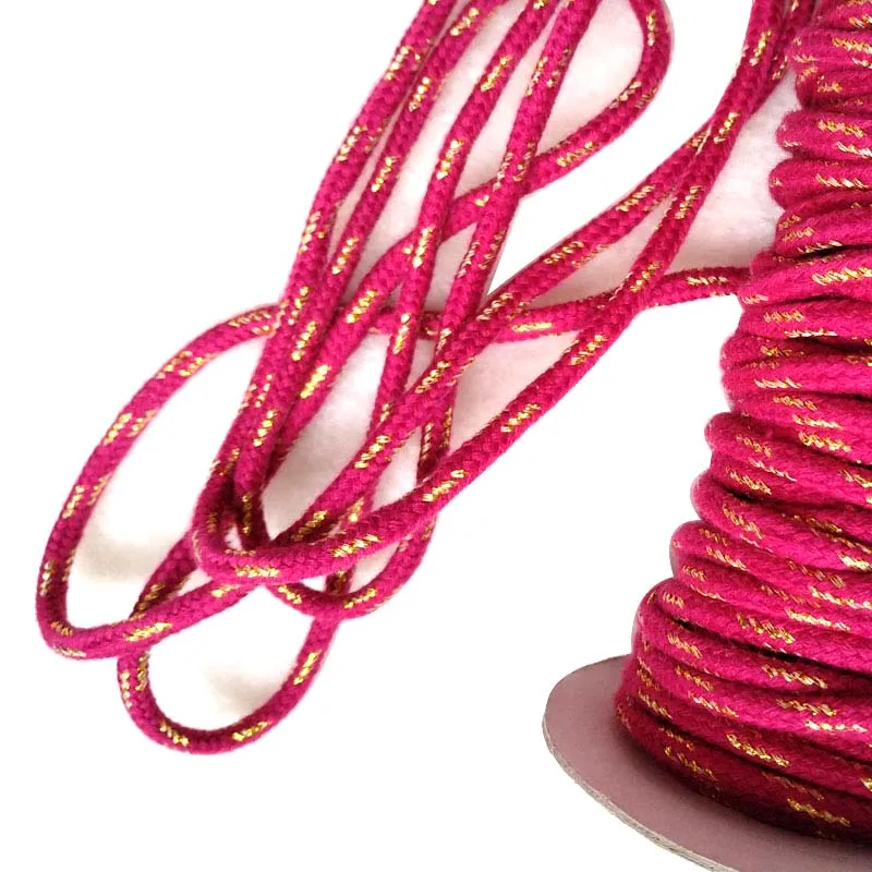 CR003 manufacturer supply metallic yarn fuchsia gold lurex glitter cord for garment accessories
