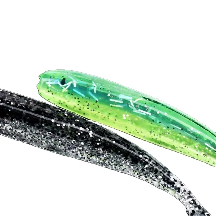 LUTAC High quality Dye PVC Plastic Soft Lure Slow Sinking Luminous Fishy Fork Tail 75mm/2.0g Fishing lures