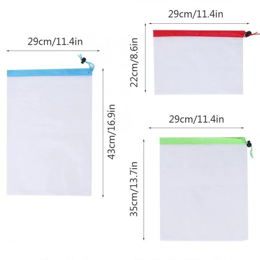 Zero waste eco friendly grocery shopping RPET mesh Produce Bags for fruit and vegetable