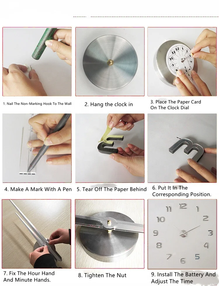 
European-Style Spanish Silent Clock Creative DIY Wall Clock Oversized Number Art Clock 