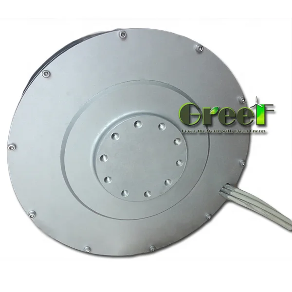 5000W 5KW 100RPM Low RPM Low Torque Low Weight Coreless Permanent Magnet Wind Generator, axial flux coreless generator