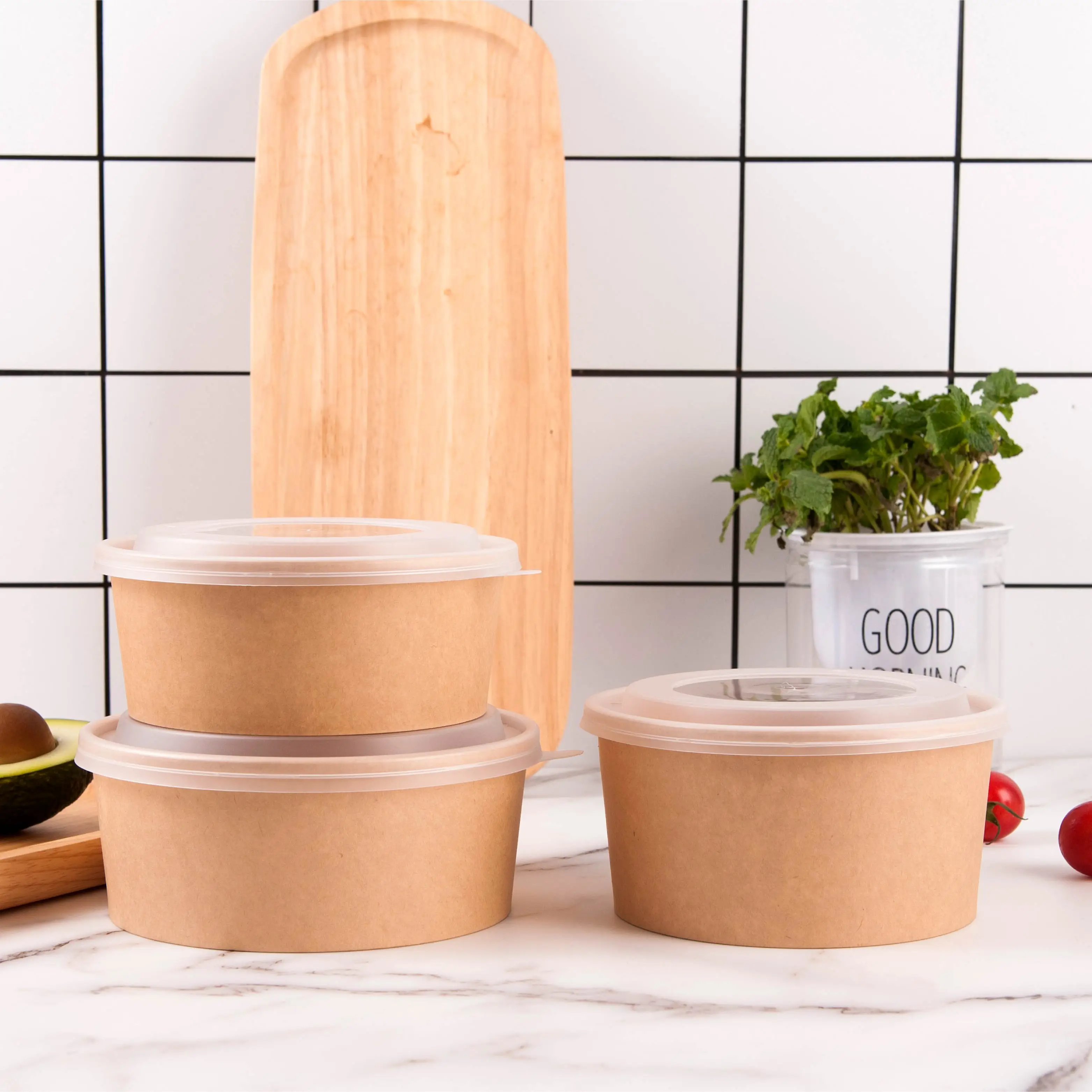 Craft Paper Fast Food Bowl  26oz For Fast Food Takeaway Industry Food Container