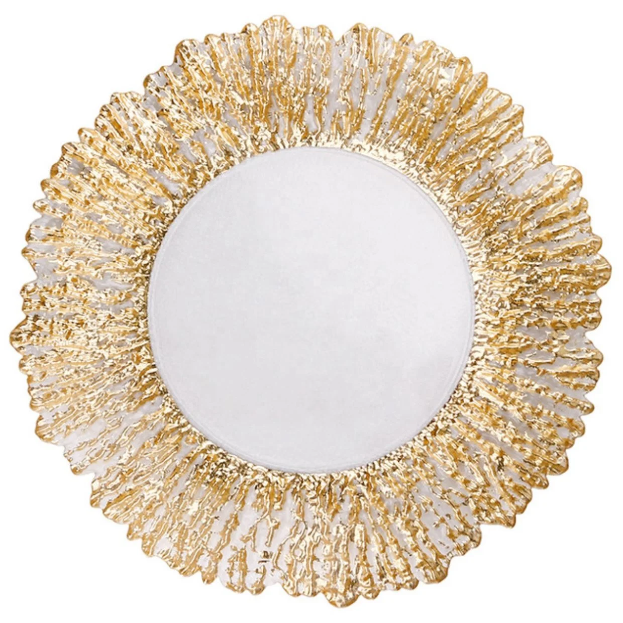 Wedding charger plate with golden edge glass for Party Event ceremony decoration