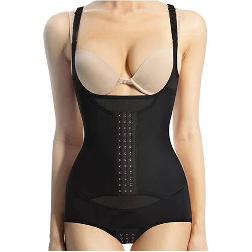 Cheap Women Plus Size Underwear Seamless Thong Sexy Lace Tummy Control Open Bust Body Shaper Shapewear Bodysuit