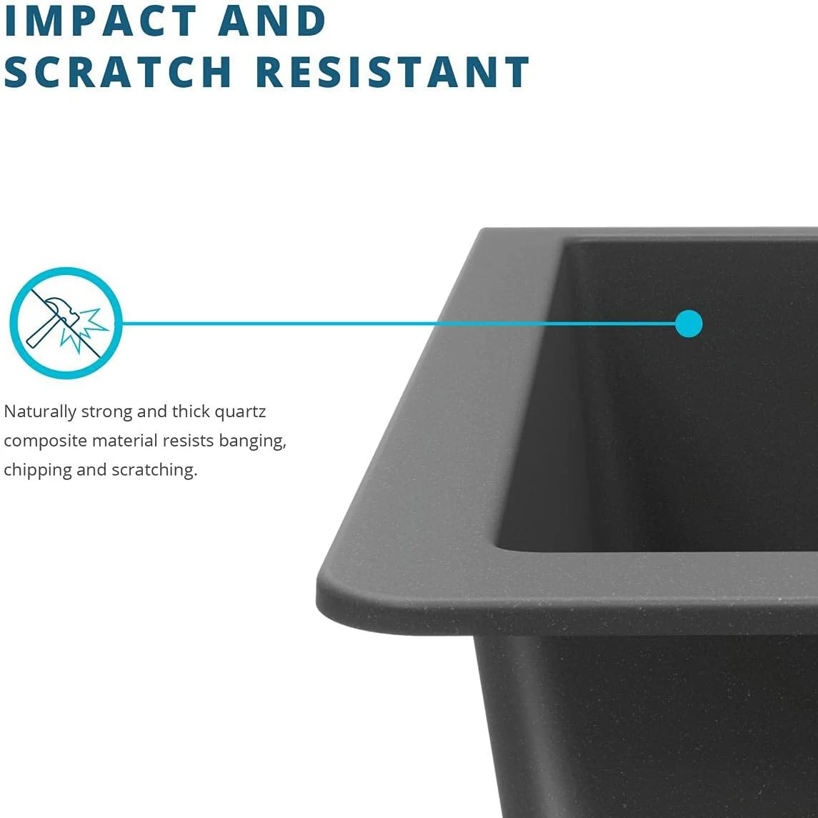 High quality durable Low Divide sink Top Mount Double Equal Bowl Quartz Kitchen Sink in Black