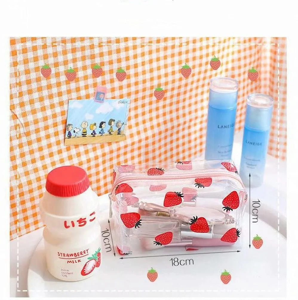 custom logo transparent PVC Toiletry Portable  Clear Cosmetic Makeup Carry Pouch Printed Waterproof Zipper Bags for Vacation