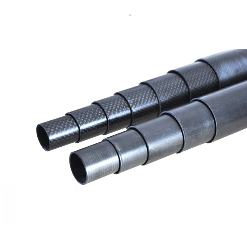 custom carbon extension pole rod for window cleaning 22ft 25ft 3k weave carbon fiber telescopic pole