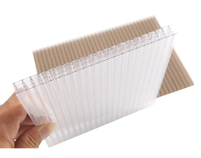 Cheap price 6mm clear transparent triple wall greenhouse polycarbonate panel roofing tile