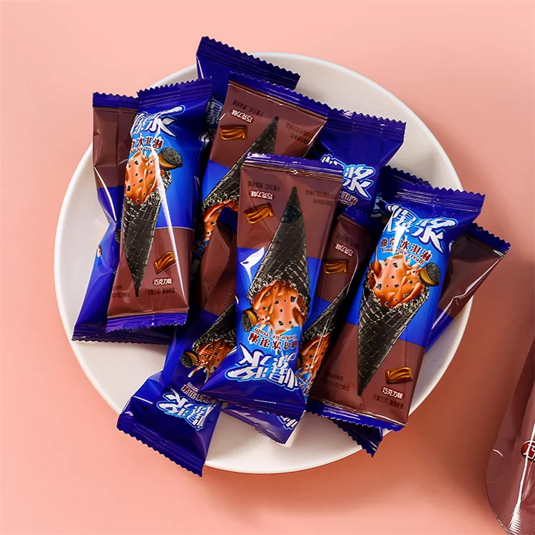 Chocolate Flavor Strawberry Flavor 68g Popped Ice Cream Cone Stick Ice Cream Cone