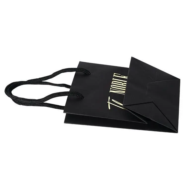 Wholesale christmas gift printed handle black luxury amazon top seller cheap price custom shopping paper bag with logo