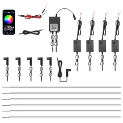 18 in 1 APP Control Acrylic RGB Car Fiber Optic Light Vehicle Universal LED Car Ambient Light Strips