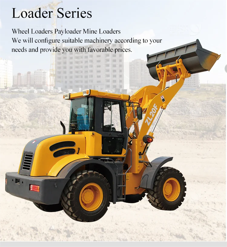 Factory Heavy Machine 2ton Hydrostatic Transmission Use Farm Front End Wheel Loader