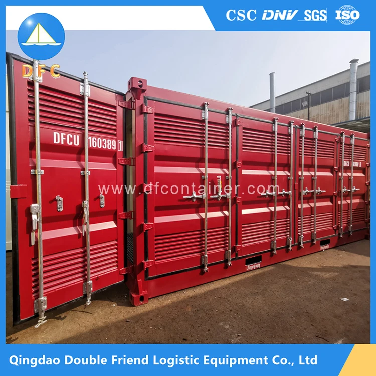 Оптовая продажа, контейнер для хранения с боковым открытием, автоматическая гидравлическая дверь, 20 футов, 40 футов, летающие боковые открытые контейнеры