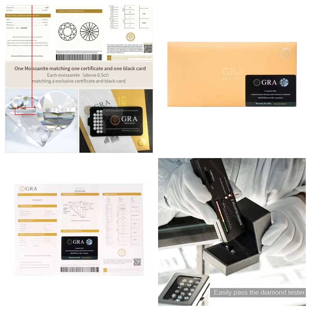 Moissanite Custom Various Shape GRA Certified D pink blue black gray VVS Moissanite Stone Loose Moissanite Diamond Factory Price