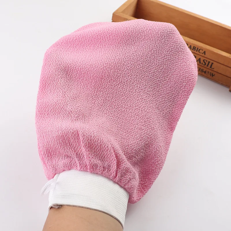 Wholesale Private Label Body Deep Cleaning Dead Skin Remover 100% Natural Viscose Exfoliating Scrub Gloves