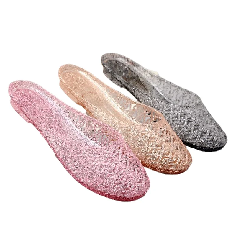 Crystal sandals new female summer mother shoes bath water drop home transparent outside to wear slippers cross-border spot hair