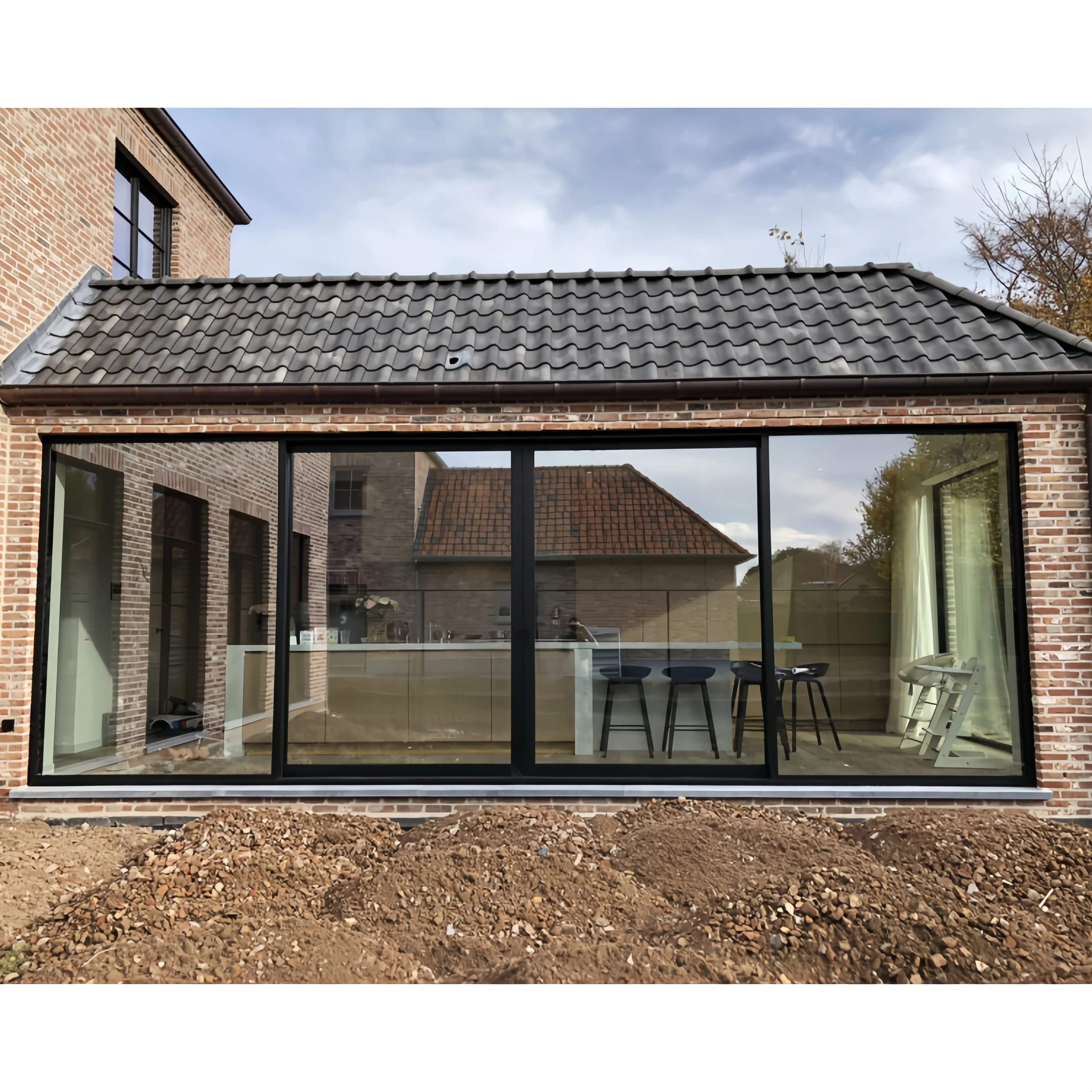 customized Sliding Door Beautiful Design Sound heat proof narrow frame Aluminium System Sliding Door for sale